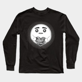 Care Emoji Black and White Long Sleeve T-Shirt